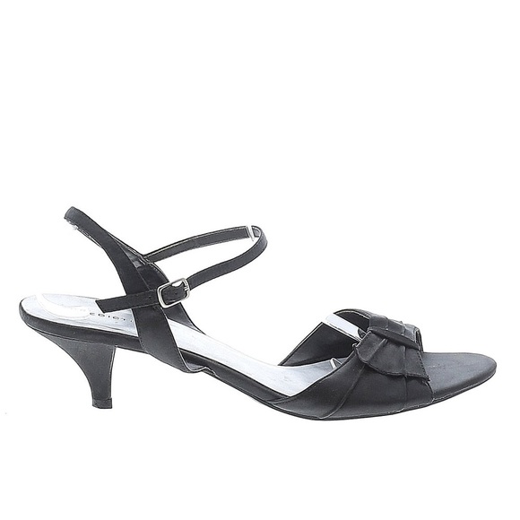 Black Open Toe Strappy Heels - Size 9.5 Wide - Picture 1 of 5